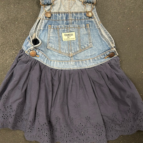 OshKosh B'Gosh Baby Girls' World's Best Dress Overalls, blue eyelet, 3T - Picture 1 of 6